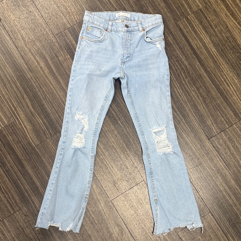 Zara Kids Light Blue Distressed Jeans
